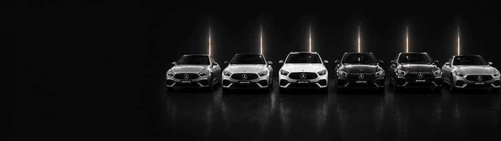 Mercedes-AMG lineup in showroom