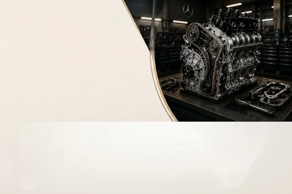 Precision-machined Mercedes engine block